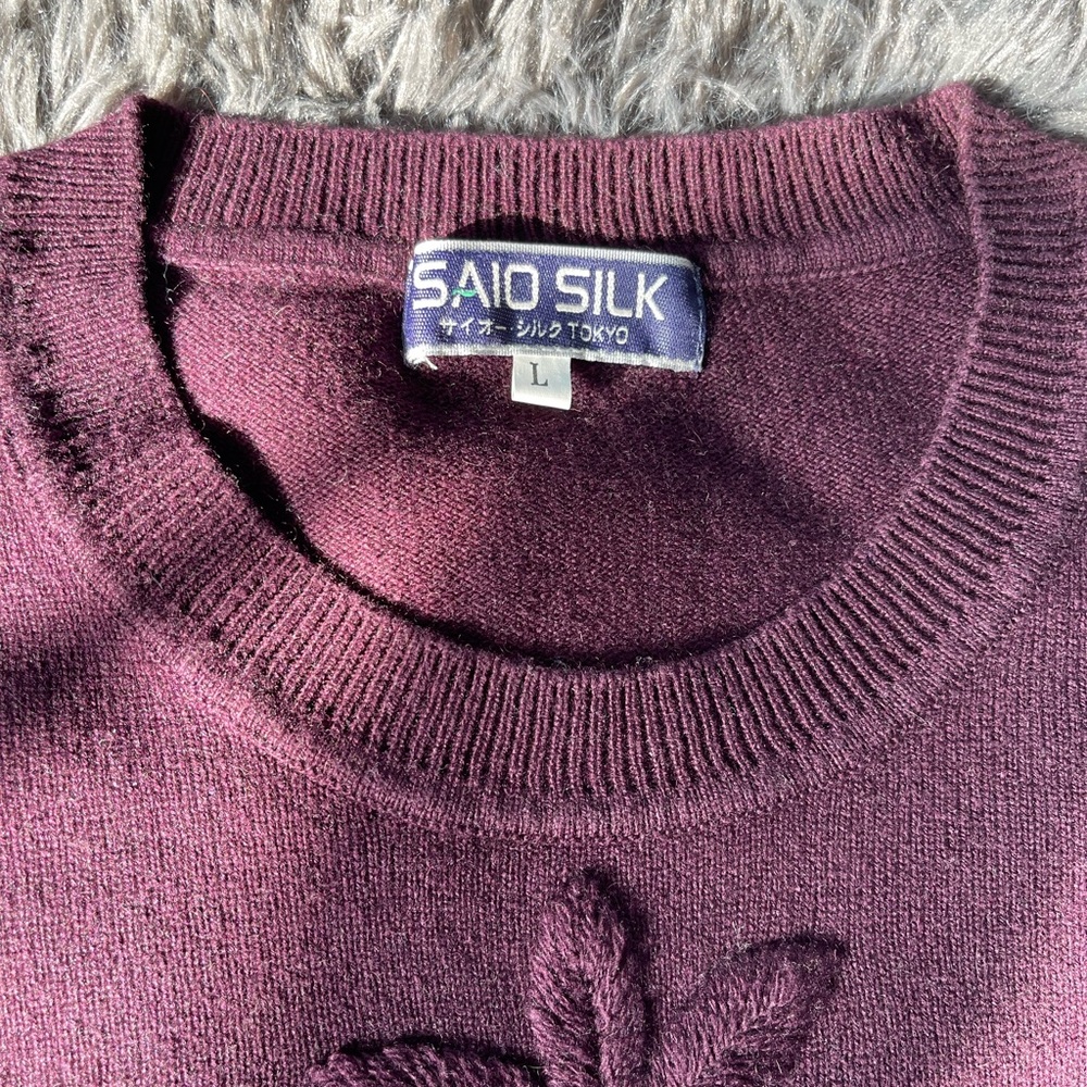 Vintage Saio Silk Soft Knit Crewneck Sweater Made in Tokyo Size Medium US